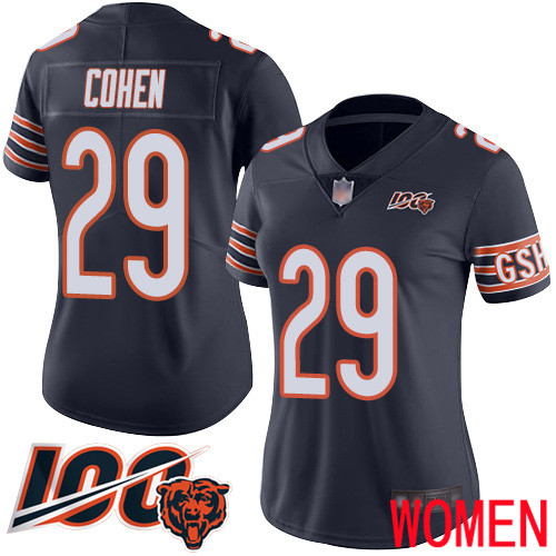 Chicago Bears Limited Navy Blue Women Tarik Cohen Home Jersey NFL Football 29 100th Season
